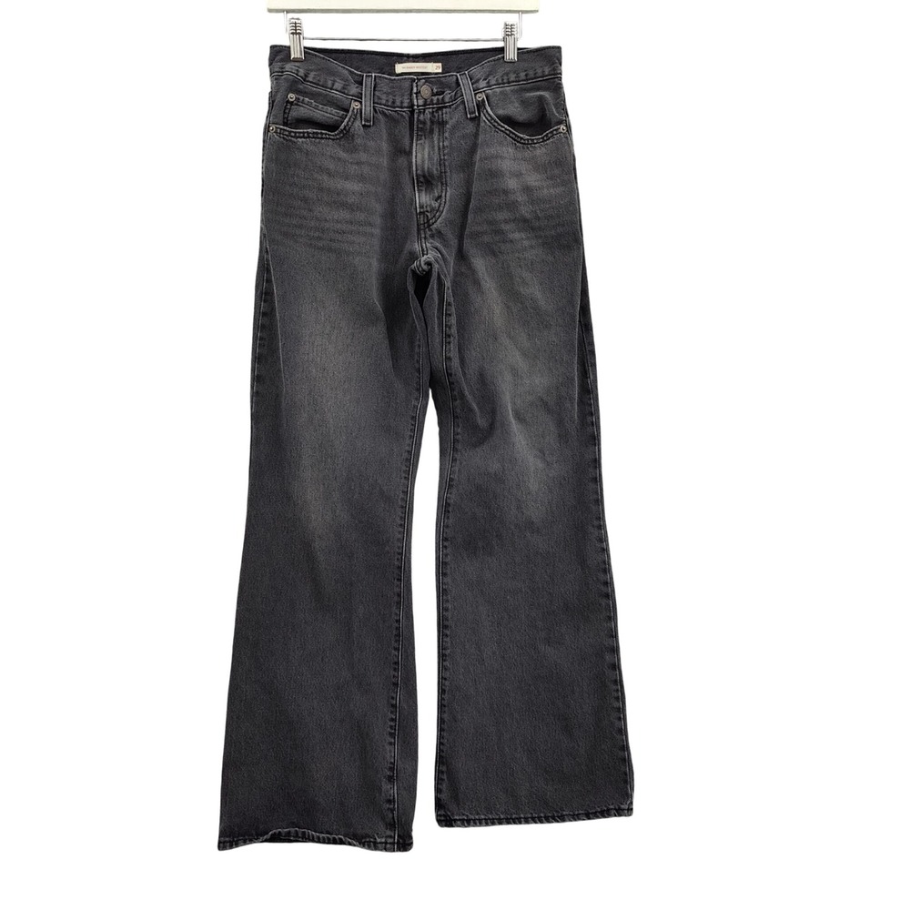 Levi's Womens Grunge Indie '94 Baggy Bootcut Jeans 29 Washed Faded Black Denim